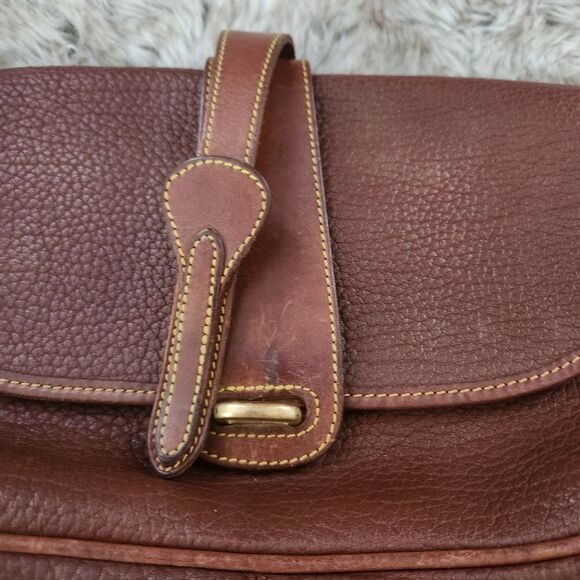 Dooney‎ & Bourke Vintage Brown Leather Crossbody Bag - Picture 3 of 11